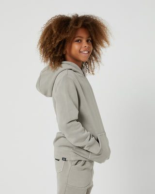Vintage-inspired Teen Boys Hoodie by Alphabet Soup! Heavy brushed back fleece for comfort & a boxy skate fit. Raised puff logo for playful touch. Perfect for skate-loving boys. Fixed hood & front pocket.