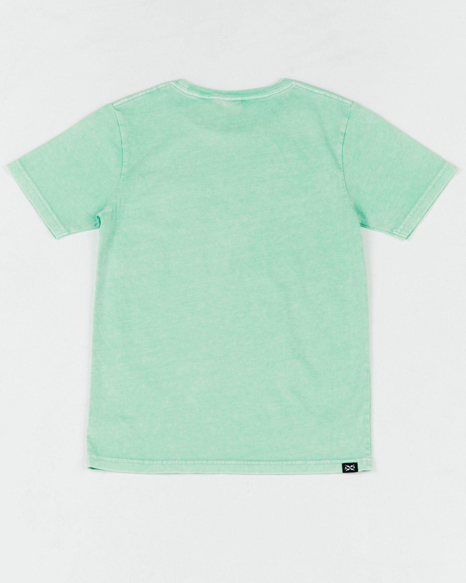 Alphabet Soup's een Go To Pocket Tee for boys aged 8-16. Featuring 100% cotton, pockets, rib neckline in a faded mint hue.