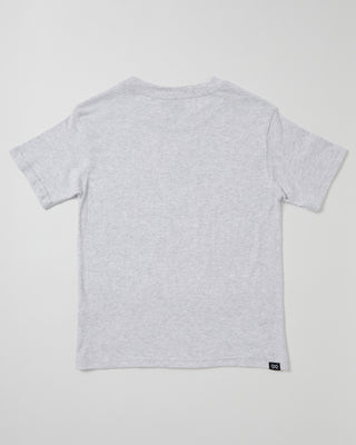 Experience the ultimate in comfort and style with the 100% Grey Marle cotton Kids Box Short Sleeve Tee from Alphabet Soup. Perfect for skateboarding and BMX, this shirt features a roomy box fit and ribbed crew neckline, along with a stylish logo patch.