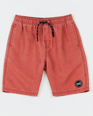 Alphabet Soup's Kids Go To Beach Shorts for boys aged 8 to 16 are crafted with quick-dry, non-stretch polyester. Two mesh-lined pockets and a velcro back pocket store all his summer essentials. A logo badge and woven patch complete the look.