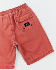 Alphabet Soup's Kids Go To Beach Shorts for boys aged 2 to 7 are crafted with quick-dry, non-stretch polyester. Two mesh-lined pockets and a velcro back pocket store all his summer essentials. A logo badge and woven patch complete the look.