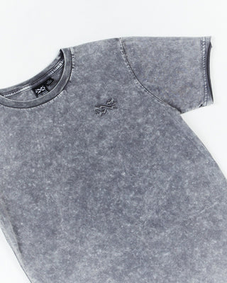 Alphabet Soup's Teen Staple Tee in pebble grey for boys aged 8-16. Featuring classic, 100% cotton jersey, has a regular fit, and raw edges on the hemline & sleeves. Plus, logo embroidery on the chest.